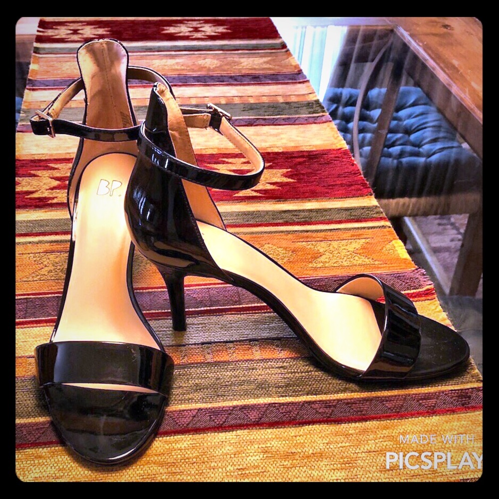 BP Black Patent Heels